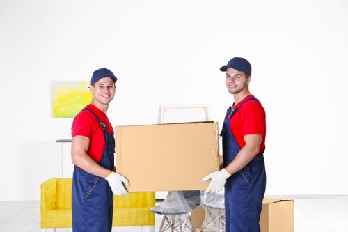 House movers working around Canary Wharf apartment access and loading conditions