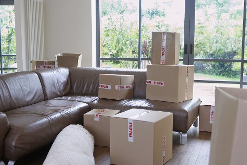 Local office move team working near Canary Wharf towers